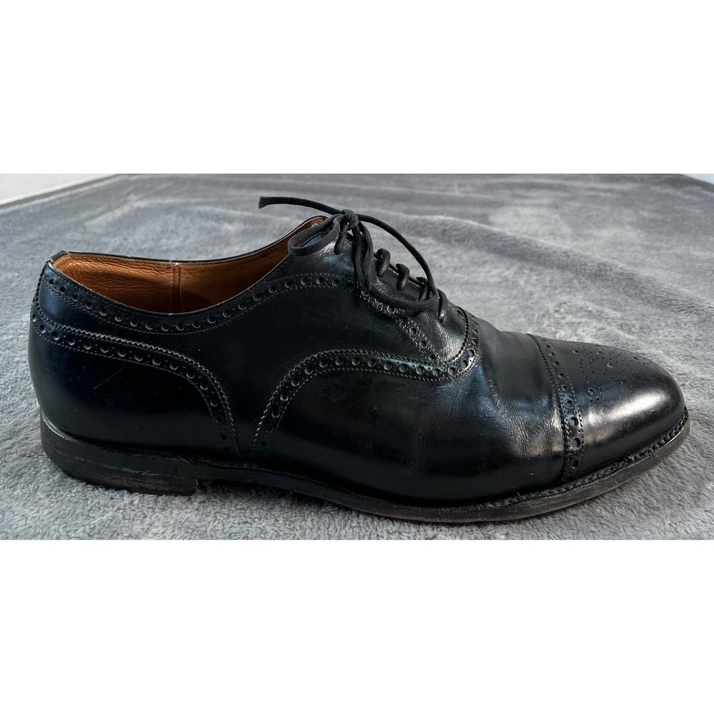 Church's Custom Grade Oxford Shoe Mens US 10 UK 9 Black Leather Cap Toe